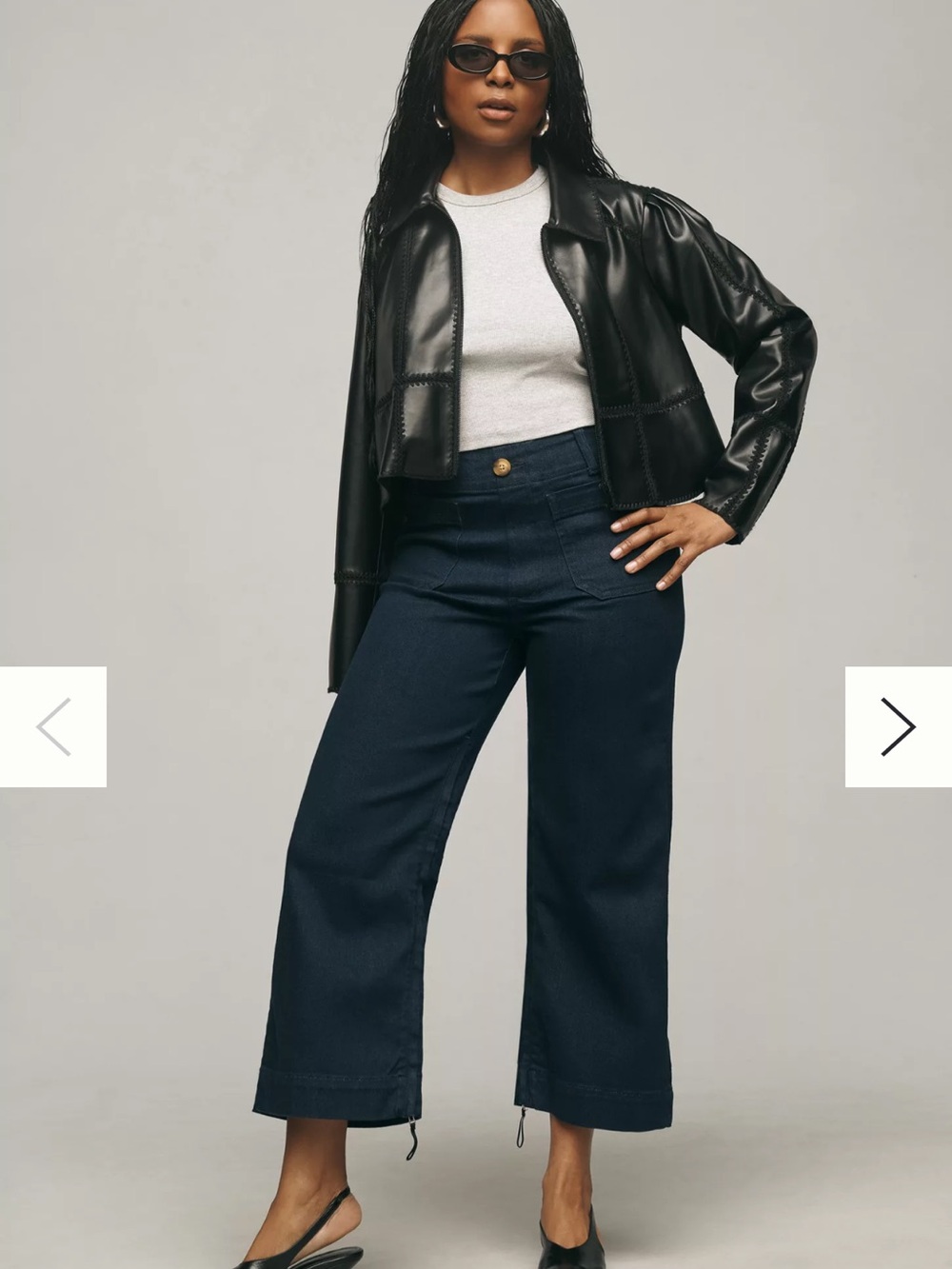 Colette Crop High-Rise Wide-Leg Jeans by Maeve